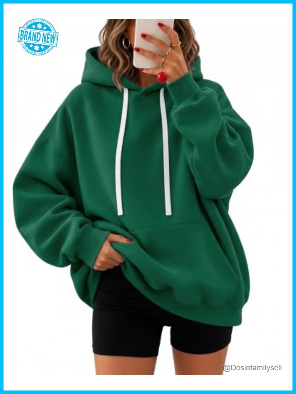 Oversized Fleece Hoodie Comfy Hooded Sweatshirt Pullover Casual